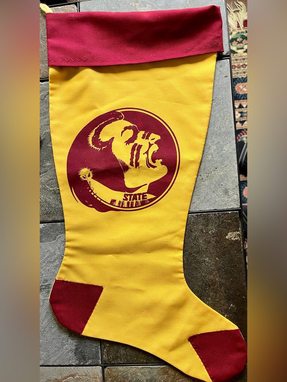 FSU Florida State Seminoles vintage original team logo Christmas stocking